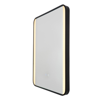 Aiga CCT LED Bathroom Mirror with Motion Sensor and Demist - Matte Black