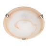 Alabaster Glass Flush Ceiling Light - Amber