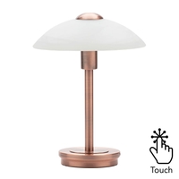 Alabaster Shade Touch Table Lamp - Antique Copper