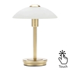 Alabaster Shade Touch Table Lamp - Satin Brass