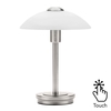 Alabaster Shade Touch Table Lamp - Satin Nickel