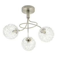 Allium 3 Light Semi Flush Ceiling Light - Satin Nickel