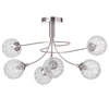 Allium Semi Flush Ceiling Light - 6 Arm - Satin Nickel
