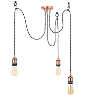 Alton Industrial Style 3 Light Ceiling Cluster Pendant - Copper