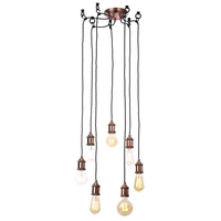 Alton Industrial Style 7 Light Ceiling Cluster Pendant - Copper