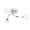 Alula 3 Light Bathroom Swirled Flush Ceiling Light - Chrome
