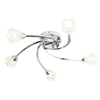 Alula 5 Light Bathroom Swirled Flush Ceiling Light - Chrome