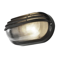 Anders Oval Outdoor Bulkhead Eyelid Wall Light - Black