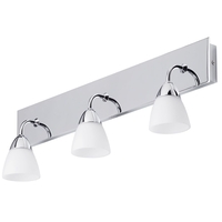 Aqua Glass Bathroom Wall Light - 3 Light - Polished Chrome