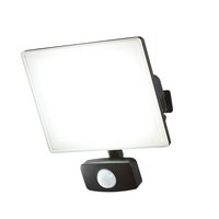 Arvid 30 Watt LED Slimline Outdoor Flood Light with PIR Sensor - Black