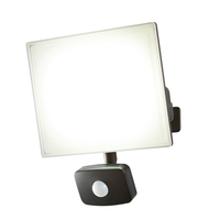 Arvid 50 Watt LED Slimline Outdoor Flood Light with PIR Sensor - Black