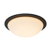 Arwel LED Bathroom Glass Dome Flush Ceiling Light - Matte Black