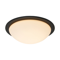 Arwel LED Bathroom Glass Dome Flush Ceiling Light - Matte Black
