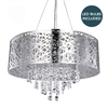 Ashley 9 Light Dual Mount Drum Ceiling Light - Chrome With LED Bulbs