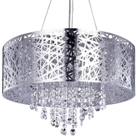 Ashley Pendant Ceiling Light Dual Mount Drum 9 Bulb - Chrome