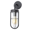 Astley Outdoor Industrial Style Caged Wall Light - Black