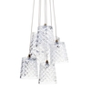 Aston 7 Light Cluster Pendant Light with Whisky Glass Shades - Antique Brass