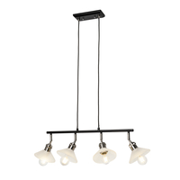 Aya 4 Light Industrial Style Diner Pendant - Satin Nickel