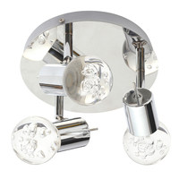 Ayston Integrated LED 3 Light Bathroom Ceiling Spotlight Plate - Chrome