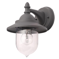 Bacup Outdoor 1 Light Industrial Fisherman Style Lantern Wall Light - Anthracite