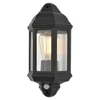 Bangor 1 Light Outdoor Half Wall Lantern with PIR Sensor - Black