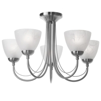 Barcelona 5 Arm Ceiling Light - Satin Chrome