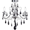 Bathroom Chandelier with Black Crystals Vara 3 Light Chrome