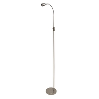 Bishorn Adjustable LED Floor Light - Brushed Chrome