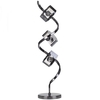 Black Chrome Table Lamp 3 Light Twist with Smoke Glass Shades
