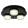 Bolton Bathroom 3 Light LED Flush Ceiling Spotlight Plate - Matte Black