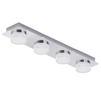 Bolton Bathroom 4 Light LED Flush Ceiling Spotlight Bar - Chrome