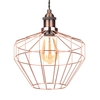 Braided Black Ceiling Pendant with Ellen Diamond Wire Shade - Antique Copper