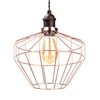 Braided Black Ceiling Pendant with Ellen Diamond Wire Shade - Bronze