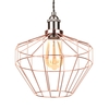 Braided Black Ceiling Pendant with Ellen Diamond Wire Shade - Pewter