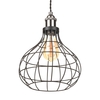 Braided Black Ceiling Pendant with Ellen Onion Wire Shade - Pewter