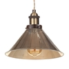 Braided Champagne Ceiling Pendant with Alina Glass Cone Shade - Antique Brass