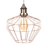 Braided Champagne Ceiling Pendant with Ellen Diamond Wire Shade - Antique Brass