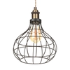 Braided Champagne Ceiling Pendant with Ellen Onion Wire Shade - Antique Brass