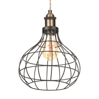 Braided Champagne Ceiling Pendant with Ellen Onion Wire Shade - Antique Brass