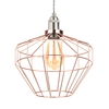 Braided Grey Ceiling Pendant with Ellen Diamond Wire Shade - Satin Nickel