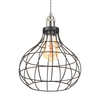 Braided Grey Ceiling Pendant with Ellen Onion Wire Shade - Satin Nickel