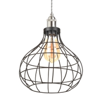 Braided Grey Ceiling Pendant with Ellen Onion Wire Shade - Satin Nickel