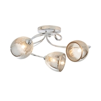 Brent 3 Light Semi Flush Swirl Ceiling Light - Silver