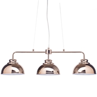 Brooklyn 3 Light Industrial Ceiling Pendant Bar - Rose Gold