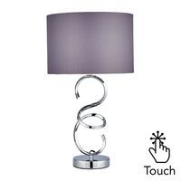 Cali Sculpted Base Touch Table Lamp - Chrome