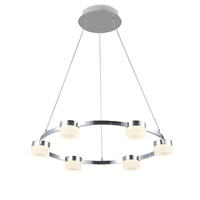 Calonne 6 Light Dimmable LED Circular Ceiling Pendant - Chrome