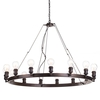 Carter 15 Light Vintage Style Industrial Cartwheel Ceiling Pendant - Rust