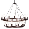 Carter 25 Light 2 Tier Vintage Style Industrial Cartwheel Ceiling Pendant - Rust