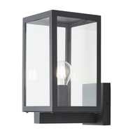 Cetus Glass Panel Outdoor Wall Light - Anthracite