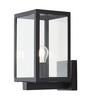 Cetus Glass Panel Outdoor Wall Light - Black